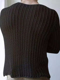 Men's Full Size Hollow Out Round Neck Long Sleeve Top Plus Size - Trendsi - Flyclothing LLC