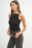MABLE Ribbed Knit Tank - Trendsi