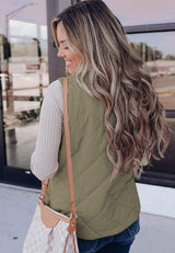 Fuzzy Zip Up Vest Coat with Pockets - Trendsi - Flyclothing LLC