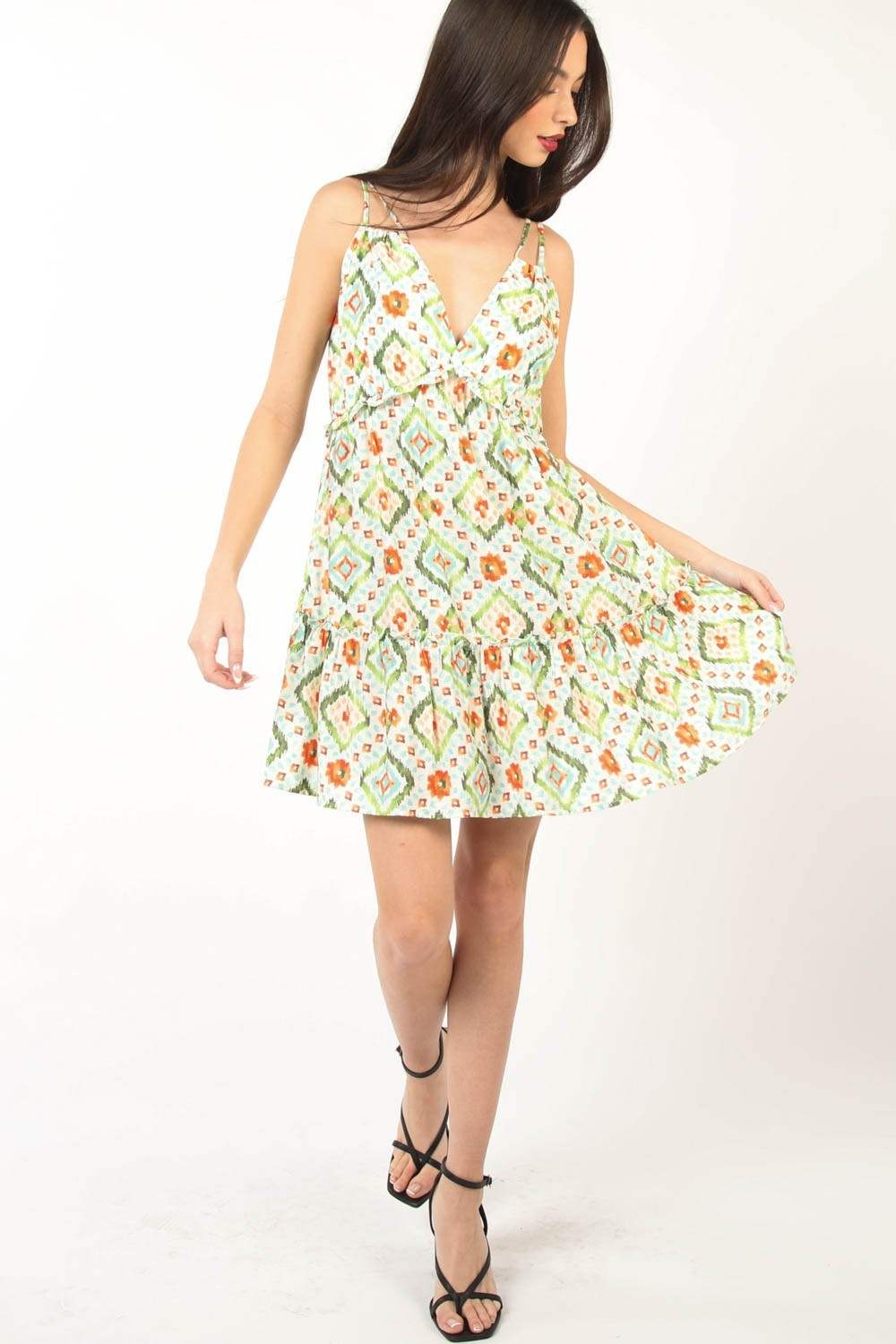 VERY J Floral Back Smocked Ruffled Mini Dress - Trendsi - Flyclothing LLC