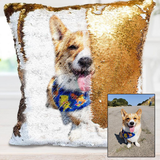 Custom Photo Cushion Cover Diy Personalized Sequin Luminous Pillowcase Room Decoration Baby Wedding Pet Photos Printed - My Store - Flyclothing LLC