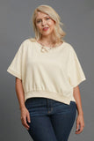Umgee Full Size Lightweight Cropped Sweatshirt Plus Size - Trendsi
