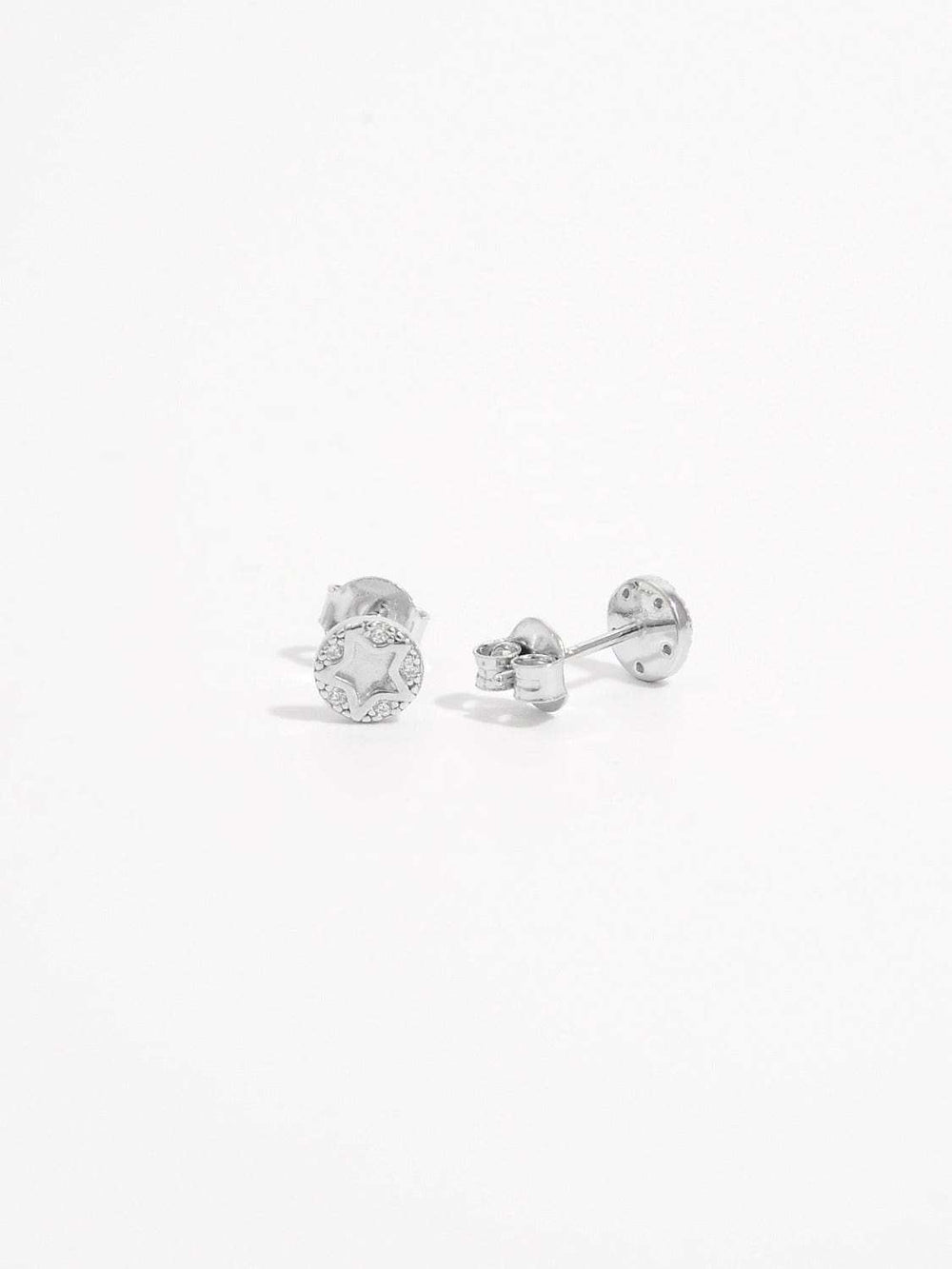 925 Sterling Silver Zircon Star Stud Earrings - Trendsi - Flyclothing LLC