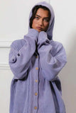BiBi Washed Waffle Thermal Hooded Jacket - Trendsi - Flyclothing LLC