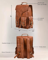 Vintage Leather Backpack Rucksack - Classy Leather Bags - Flyclothing LLC