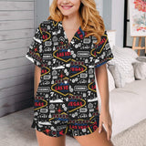 Baha Ranch Viva Las Vegas Western Satin Ruffle Pajama Set