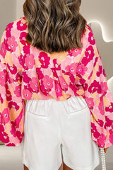 Printed Button Up Long Sleeve Blouse - Trendsi - Flyclothing LLC