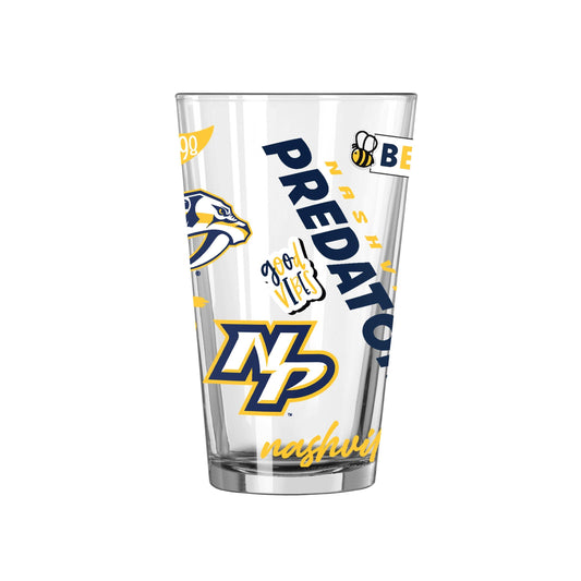 Nashville Predators 16oz Native Pint Glass - Logo Brands - Flyclothing LLC