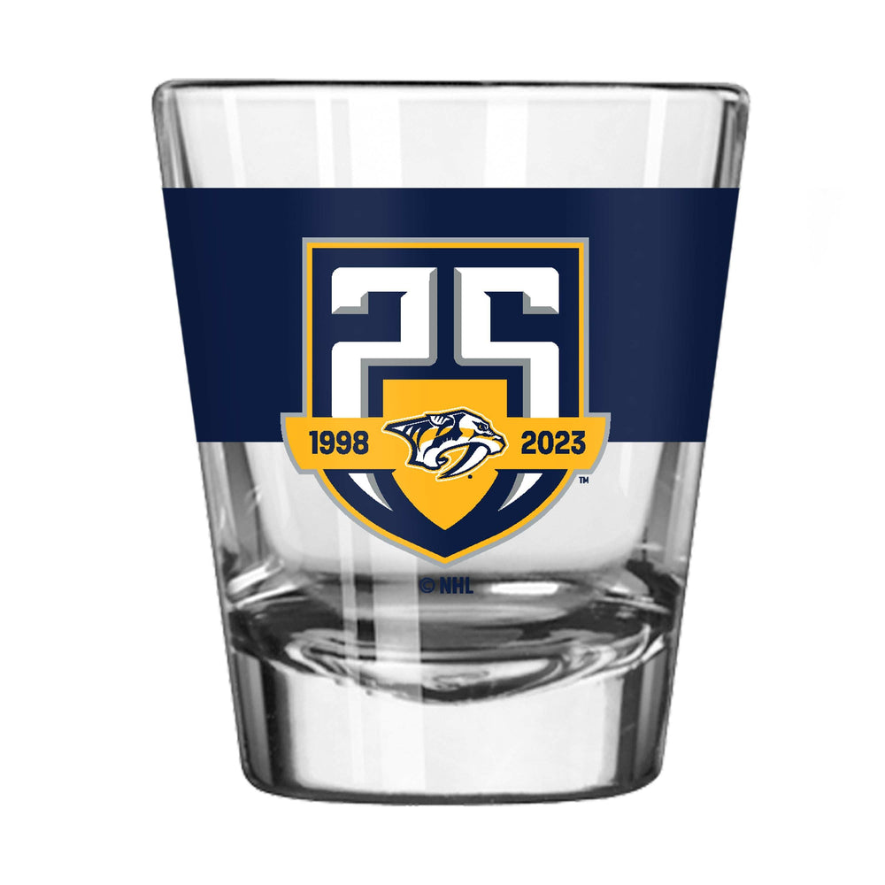 Nashville Predators 25th Anniversary Color Block 2oz Shot Glass - Logo Brands - Flyclothing LLC