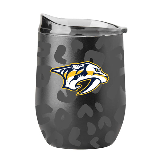 Nashville Predators Leopard 16oz Black Powdercoat Curved Beverage - Logo Brands - Flyclothing LLC
