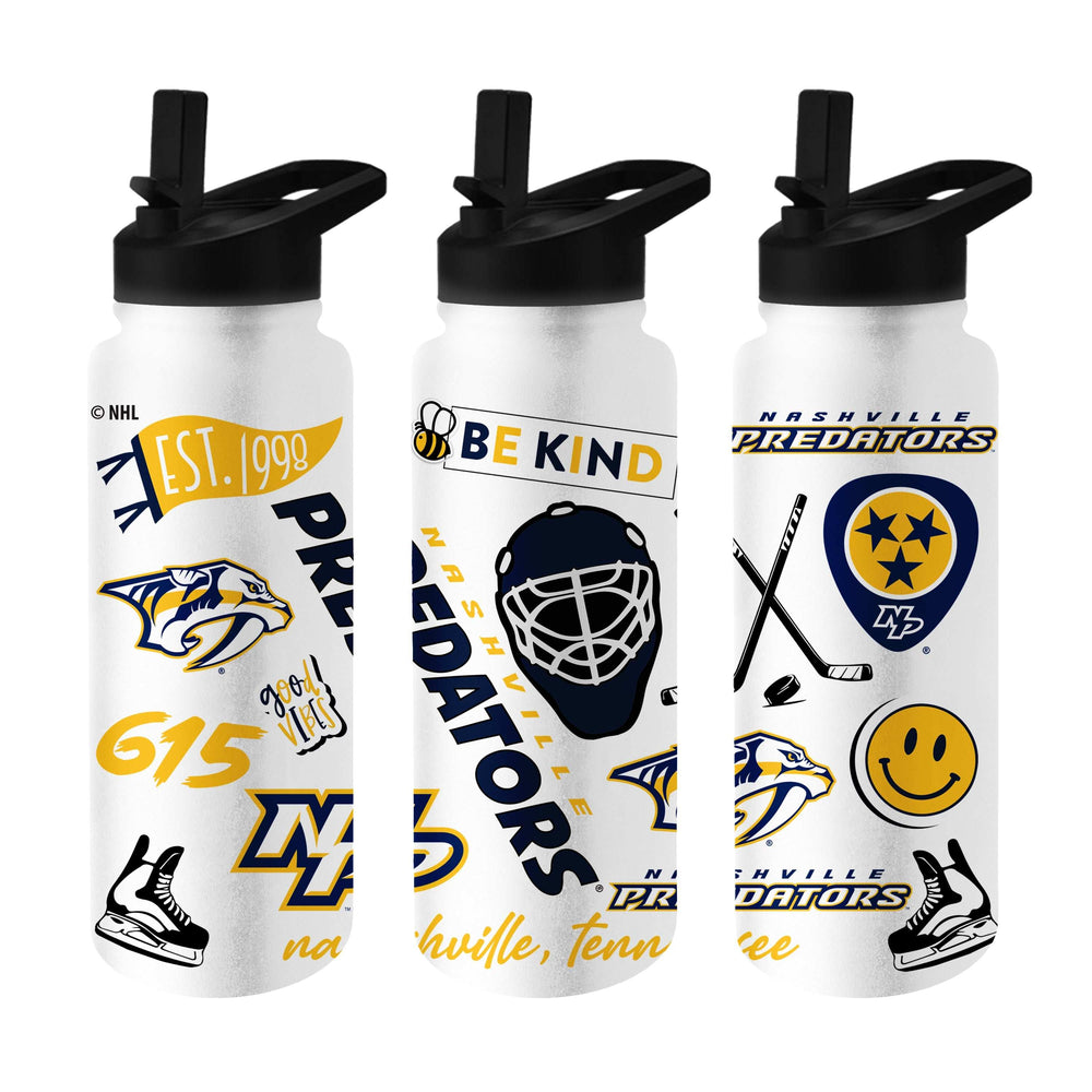 Nashville Predators 34oz Native Quencher Bottle - Logo Brands - Flyclothing LLC