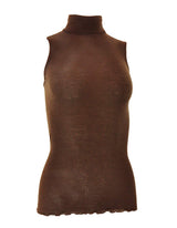 EGi Luxury Wool Silk Turtleneck Sleeveless Top. Proudly Made in Italy (1484) - tittimitti - Flyclothing LLC