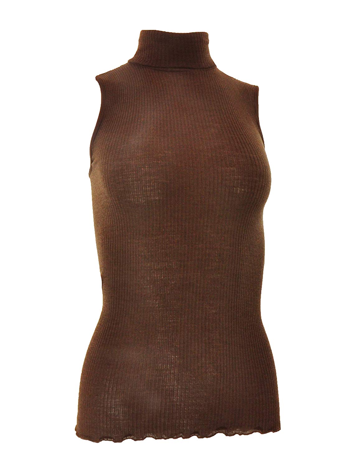 EGi Luxury Wool Silk Turtleneck Sleeveless Top. Proudly Made in Italy (1484) - tittimitti - Flyclothing LLC