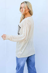 And The Why GRATEFUL Long Sleeve Knit Top - Trendsi - Flyclothing LLC