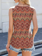 Printed Scoop Neck Wide Strap Tank - Trendsi - Flyclothing LLC