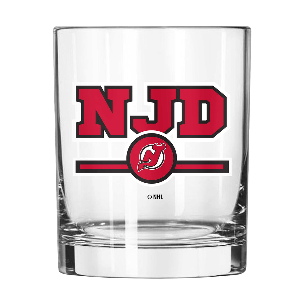 New Jersey Devils 14oz Letterman Rocks Glass - Logo Brands - Flyclothing LLC
