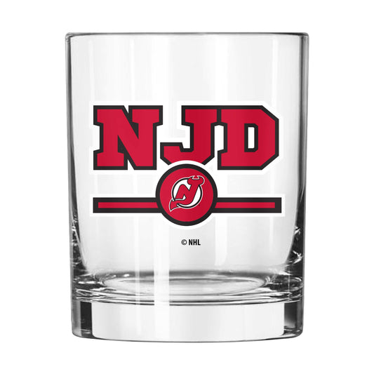 New Jersey Devils 14oz Letterman Rocks Glass - Logo Brands - Flyclothing LLC