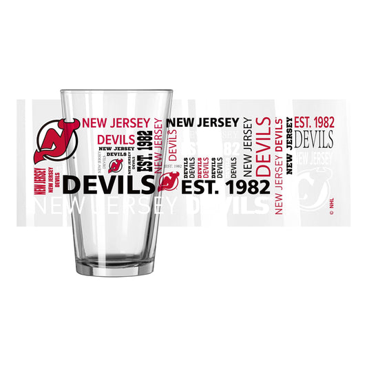 New Jersey Devils 16oz Spirit Pint Glass - Logo Brands - Flyclothing LLC