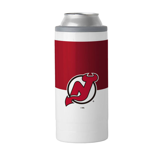 New Jersey Devils 12oz Colorblock Slim Can Coolie - Logo Brands - Flyclothing LLC