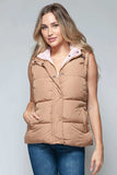 Snobbish Snap and Zip Closure Hooded Vest - Trendsi - Flyclothing LLC