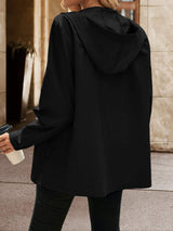 Pocketed Zip Up Hooded Jacket - Trendsi - Flyclothing LLC