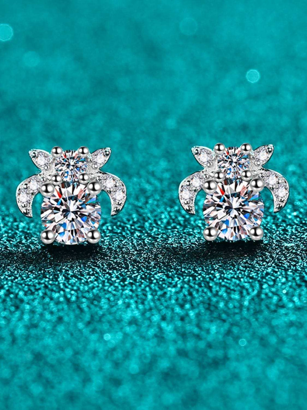 1 Carat Moissanite 925 Sterling Silver Stud Earrings - Trendsi - Flyclothing LLC