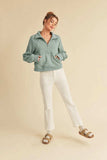 Aemi + Co Half Zip Raglan Sleeve Sweatshirt with Kangaroo Pocket - Trendsi - Flyclothing LLC