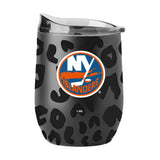 New York Islanders Leopard 16oz Black Powdercoat Curved Beverage - Logo Brands - Flyclothing LLC
