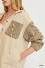 Umgee Washed French Terry Shacket - Trendsi - Flyclothing LLC