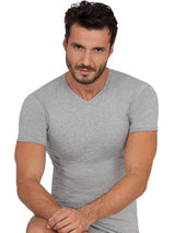 BASIC COTTON Free Spirit Premium Quality Cotton Men's V - Neck T-Shirt Proudly Made in Italy (985)