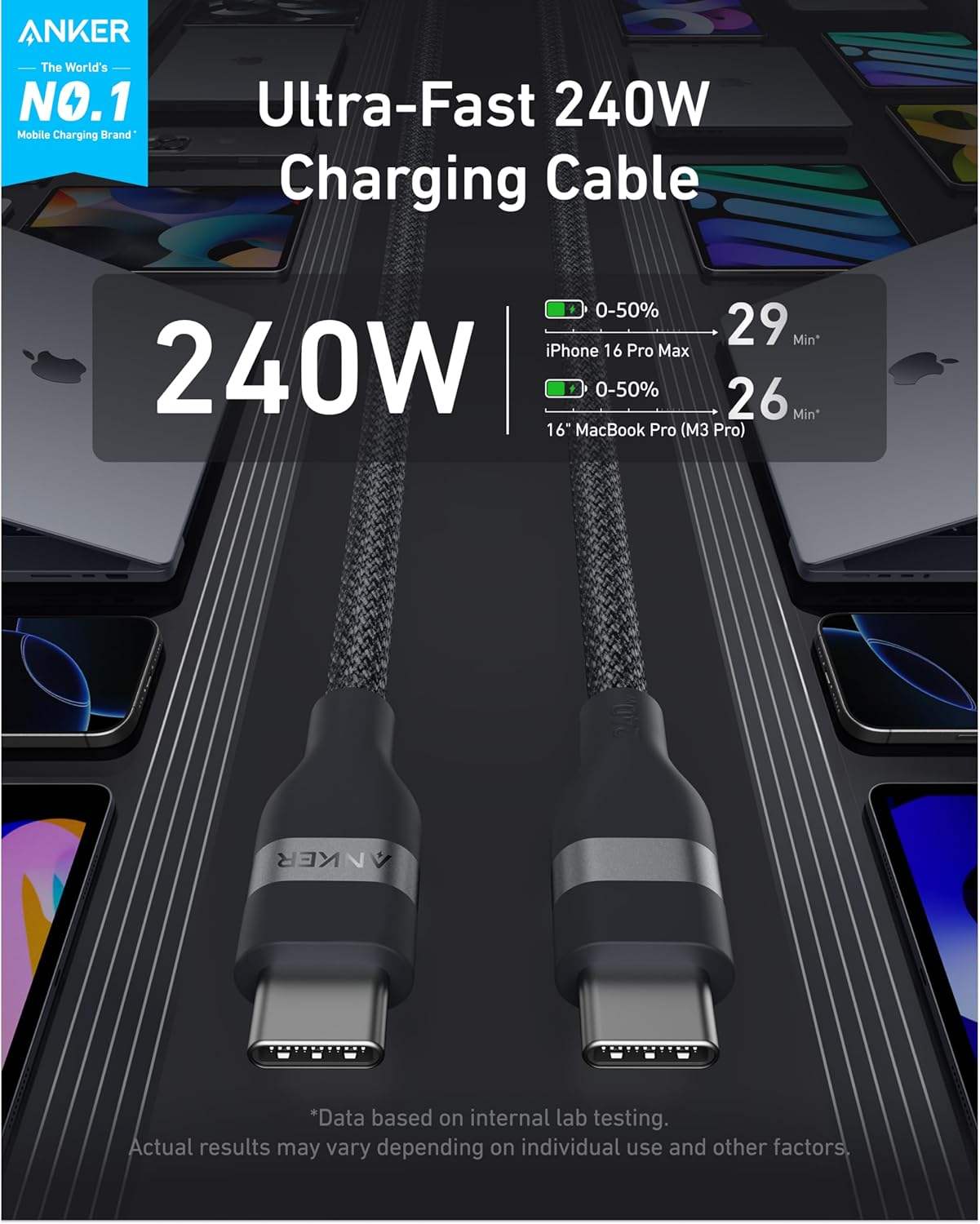 Anker Laptop Power Bank (25K, 165W, Built-In and Retractable Cables) - Anker - Flyclothing LLC