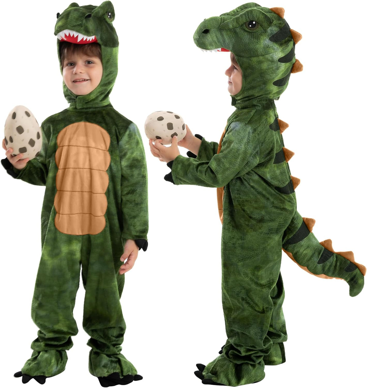 Realistic T-rex Costume Outfit Dinosaur Jumpsuit with Egg for Kids Toddler Halloween Dress-up Party - SHOMICOBOUTIQUE - Flyclothing LLC