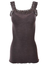 EGi Luxury Wool Silk Lace Trim Tank Top. Proudly Made in Italy (1491) - tittimitti - Flyclothing LLC