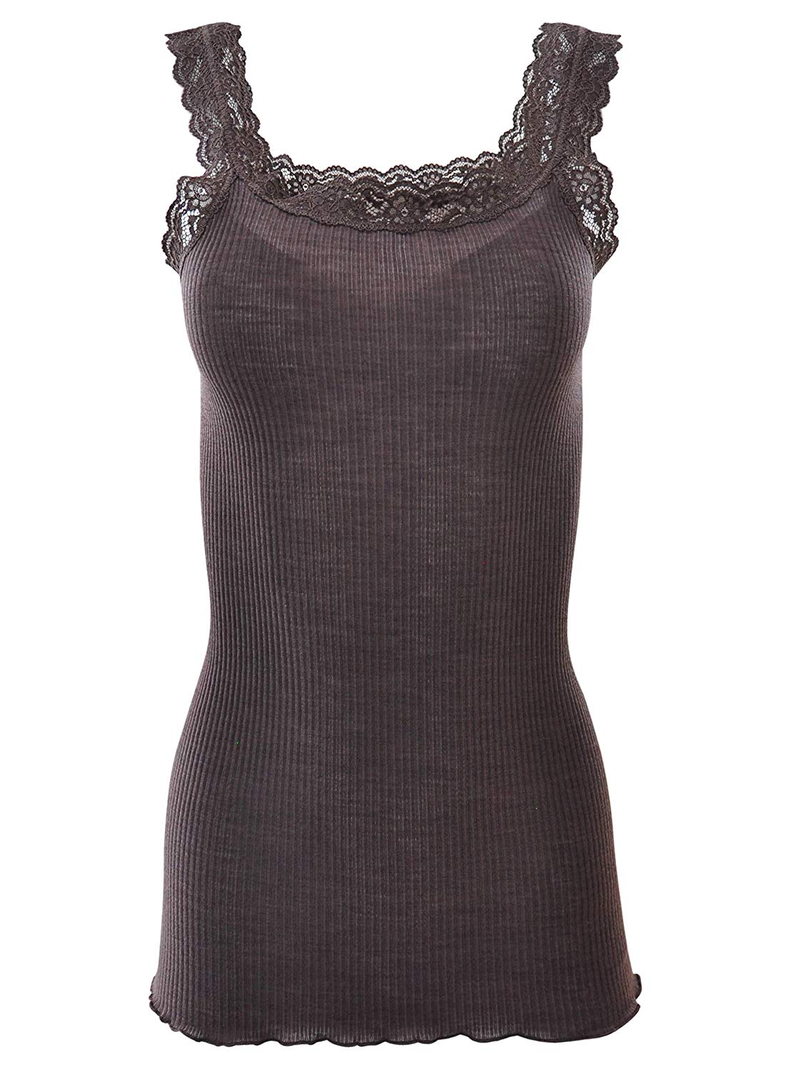 EGi Luxury Wool Silk Lace Trim Tank Top. Proudly Made in Italy (1491) - tittimitti - Flyclothing LLC
