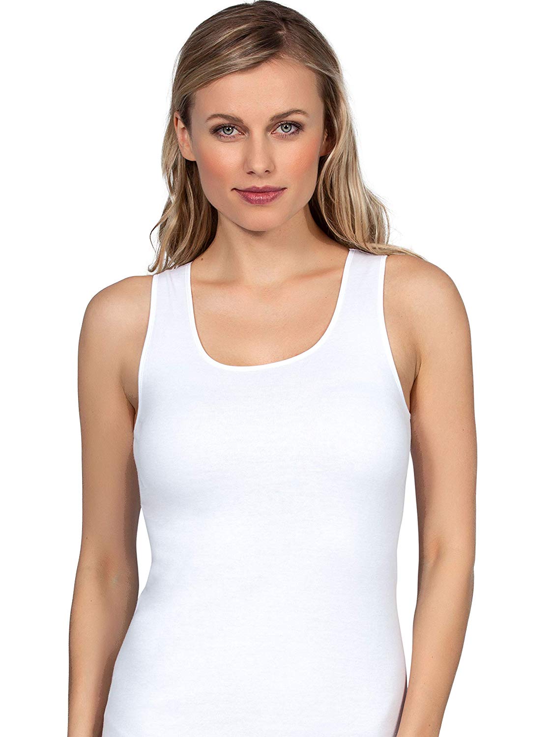 MaRe Premium Quality 100% Brushed Cotton Women's Sleeveless Tank Top S - XXL Made in Italy - tittimitti - Flyclothing LLC