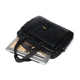 The Modern Briefcase Black - Classy Leather Bags - Flyclothing LLC