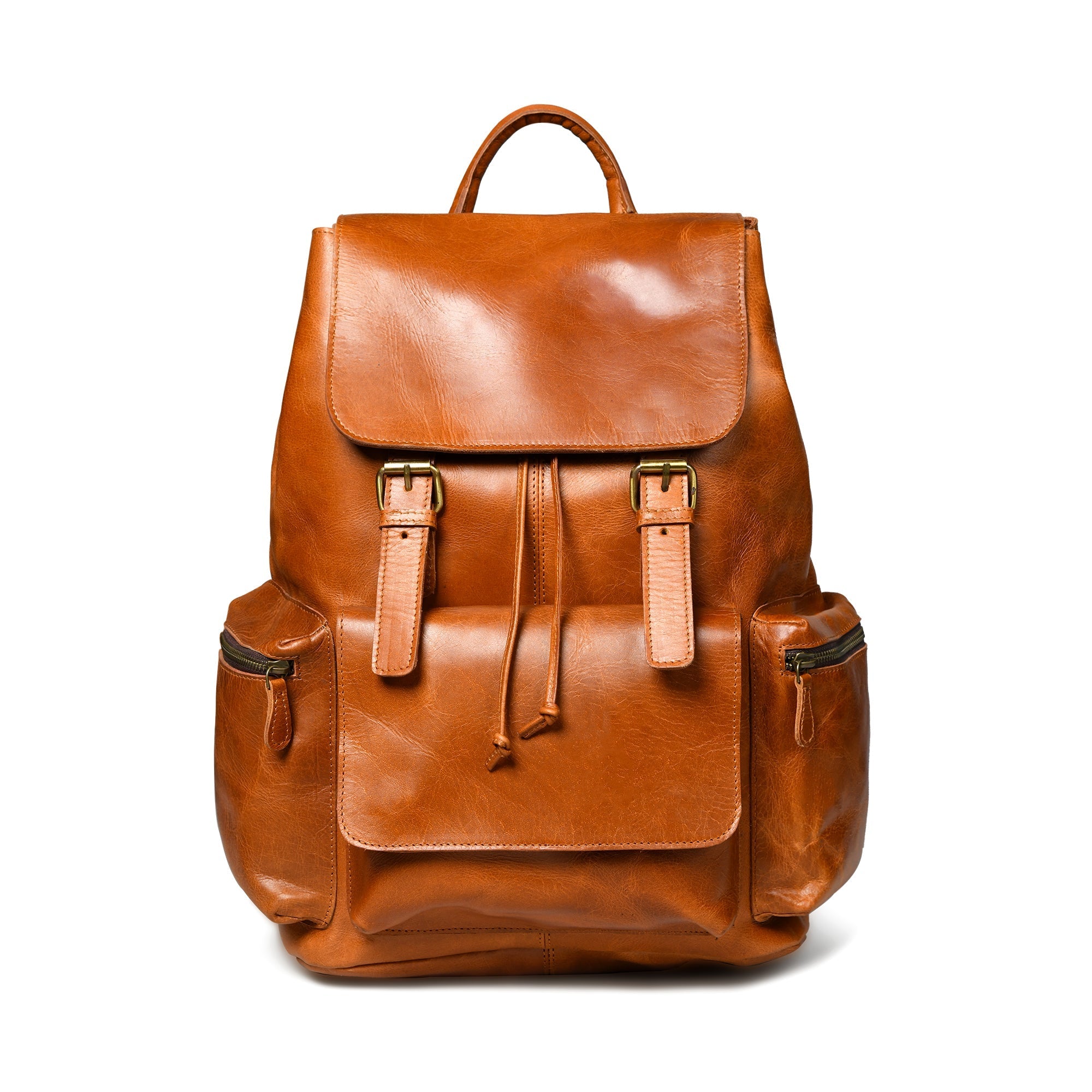 Vortex Leather Backpack: Tan Brown - Classy Leather Bags - Flyclothing LLC