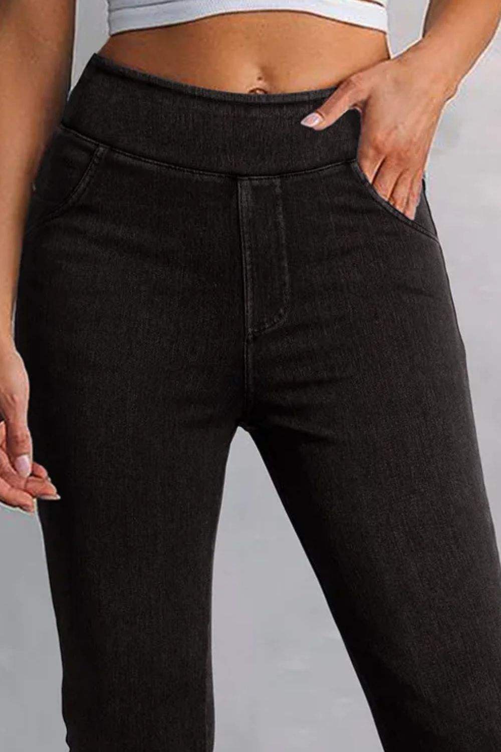 Skinny Jeans with Pockets - Trendsi - Flyclothing LLC