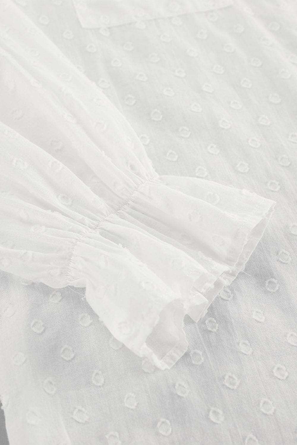 Ruffled Dot Applique Collared Neck Top and Shorts Set - Trendsi - Flyclothing LLC