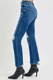 RISEN Full Size High Rise Distressed Crop Straight Jeans - Trendsi - Flyclothing LLC