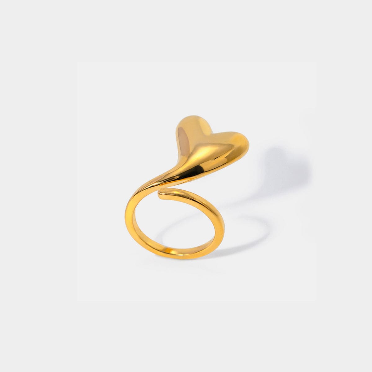 Stainless Steel Heart Bypass Ring Trendsi