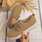 Buckle Accent Casual Loafers - Trendsi - Flyclothing LLC