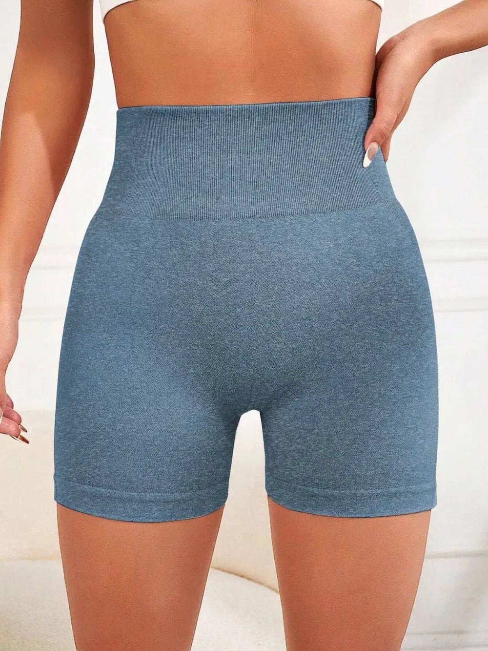 High Waist Active Shorts - Trendsi - Flyclothing LLC