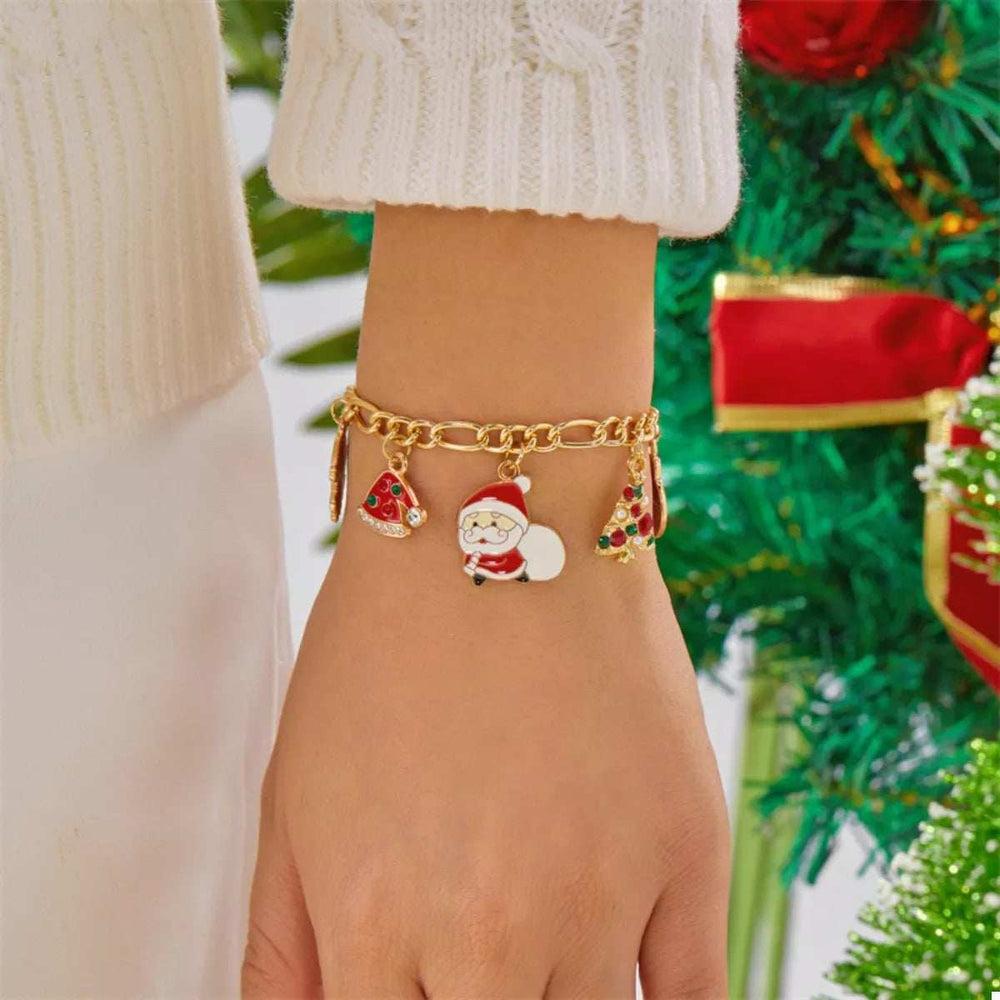 Christmas 18K Gold-Plated Charm Bracelet - Trendsi - Flyclothing LLC