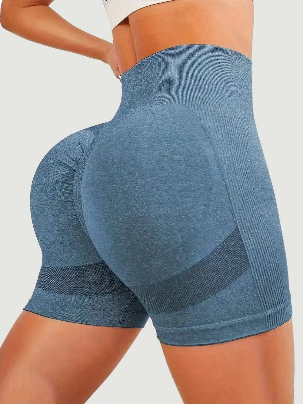 High Waist Active Shorts - Trendsi - Flyclothing LLC