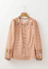 Printed Button Down Long Sleeve Shirt - Trendsi - Flyclothing LLC