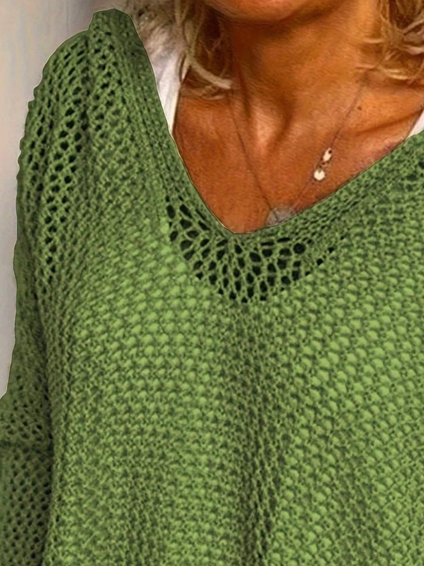 Openwork Long Sleeve Hooded Knit Cover Up - Trendsi - Flyclothing LLC