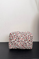 Floral Quilted Clutch with Plaid Lining - Trendsi