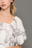 Umgee Full Size Two Tone Toile Print Top Plus Size - Trendsi