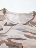 Camouflage Print Mesh Long Sleeve Top - Trendsi - Flyclothing LLC